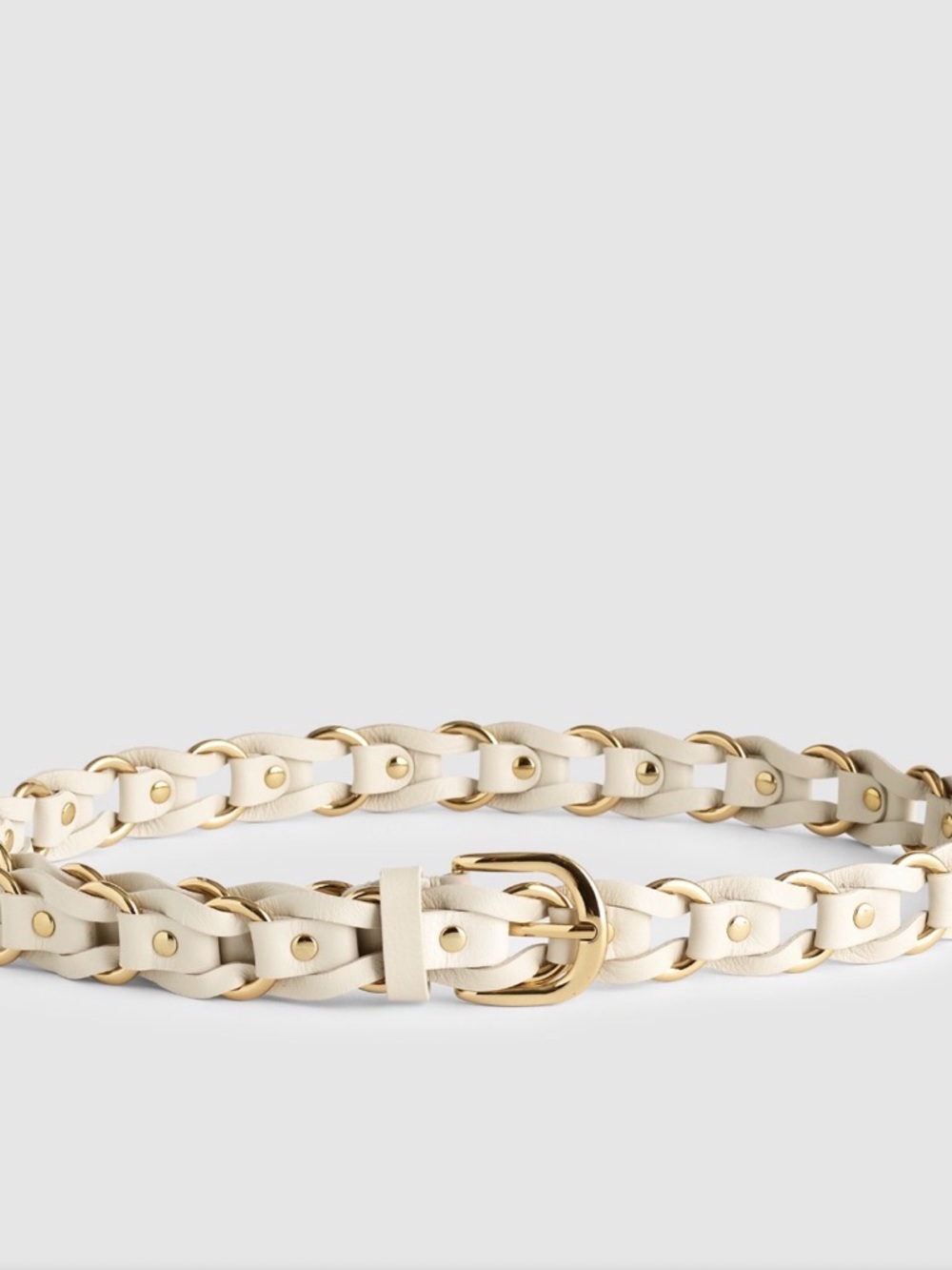 NWT Madewell Metal Ring Woven Belt in Leather